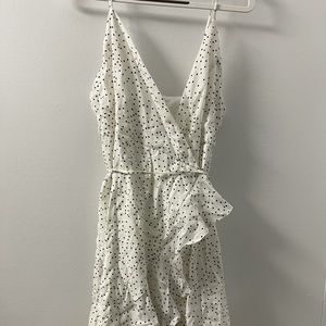 Polka dot ruffled midi dress